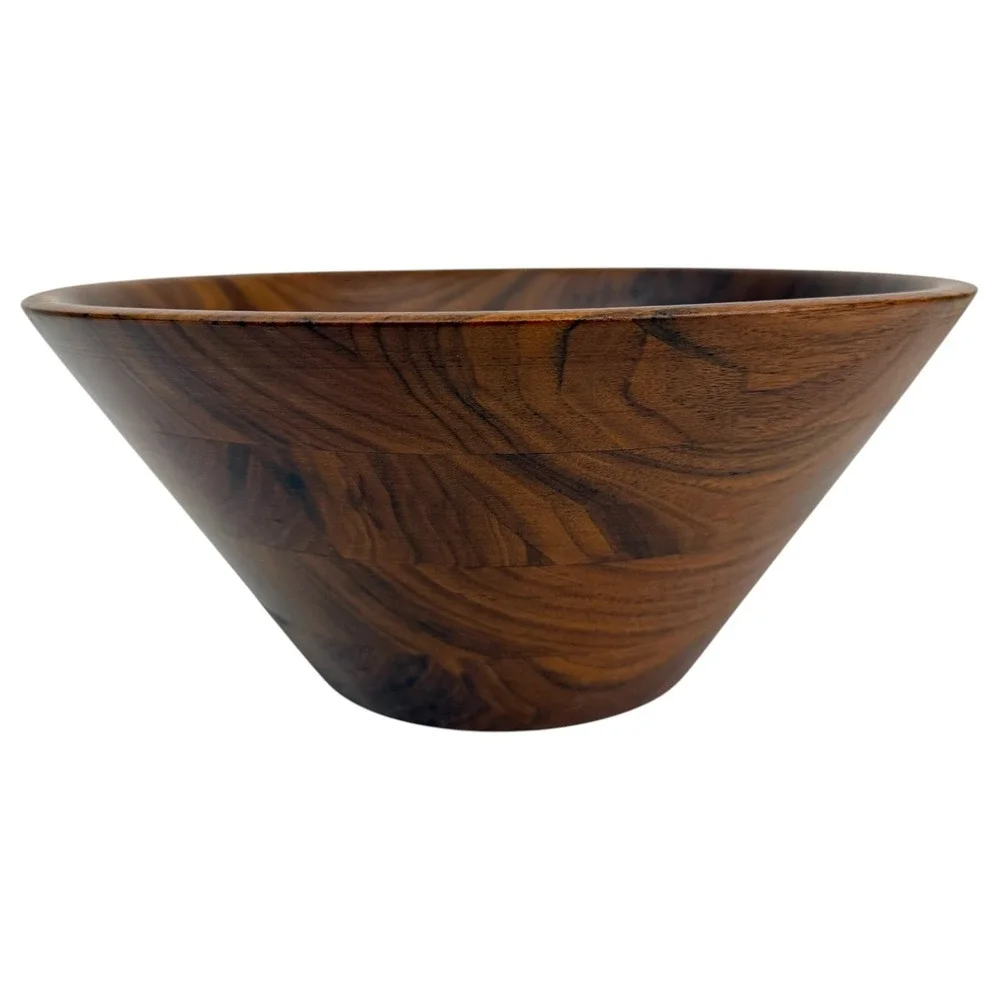 Vintage Burl Walnut Handmade Serving Salad Bowl Billings Missouri Wood Brown  49
